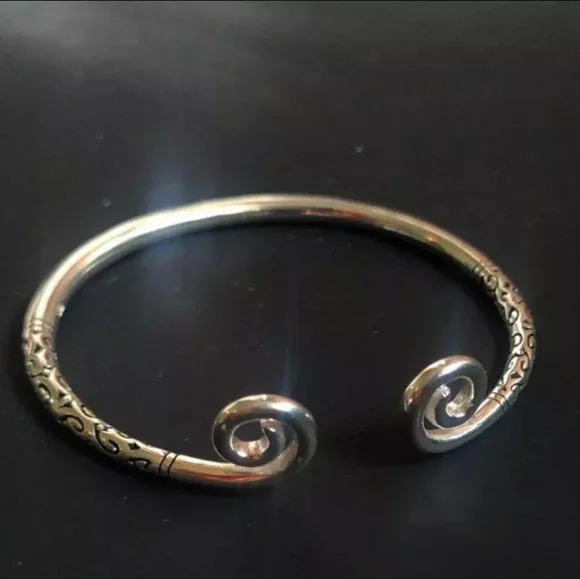 !NEW Heavy 925 Sterling Silver Swirl Cuff | Adjustable Bracelet - Picture 8 of 15